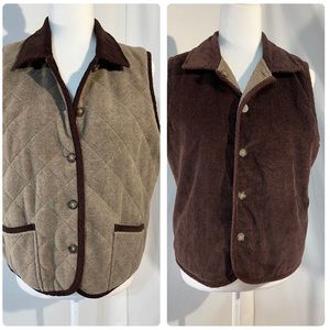 Talbots Reversable Vest Size Medium Petite